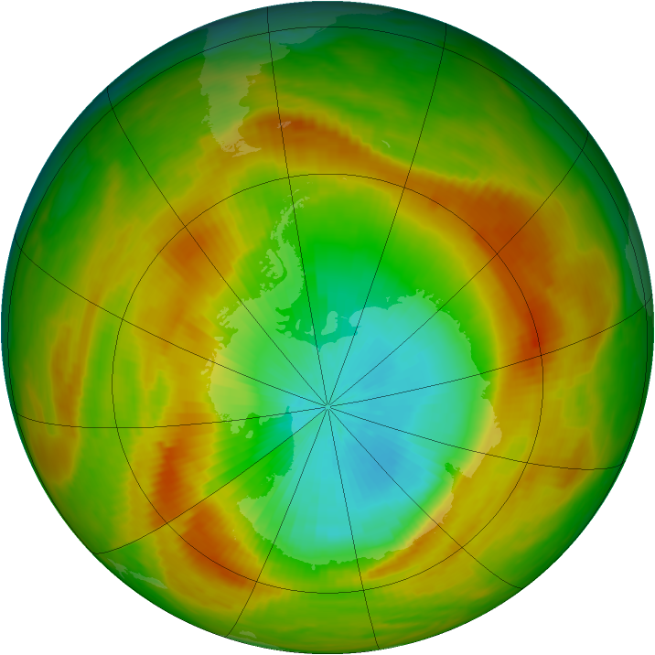 Antarctic ozone map for 07 November 1979